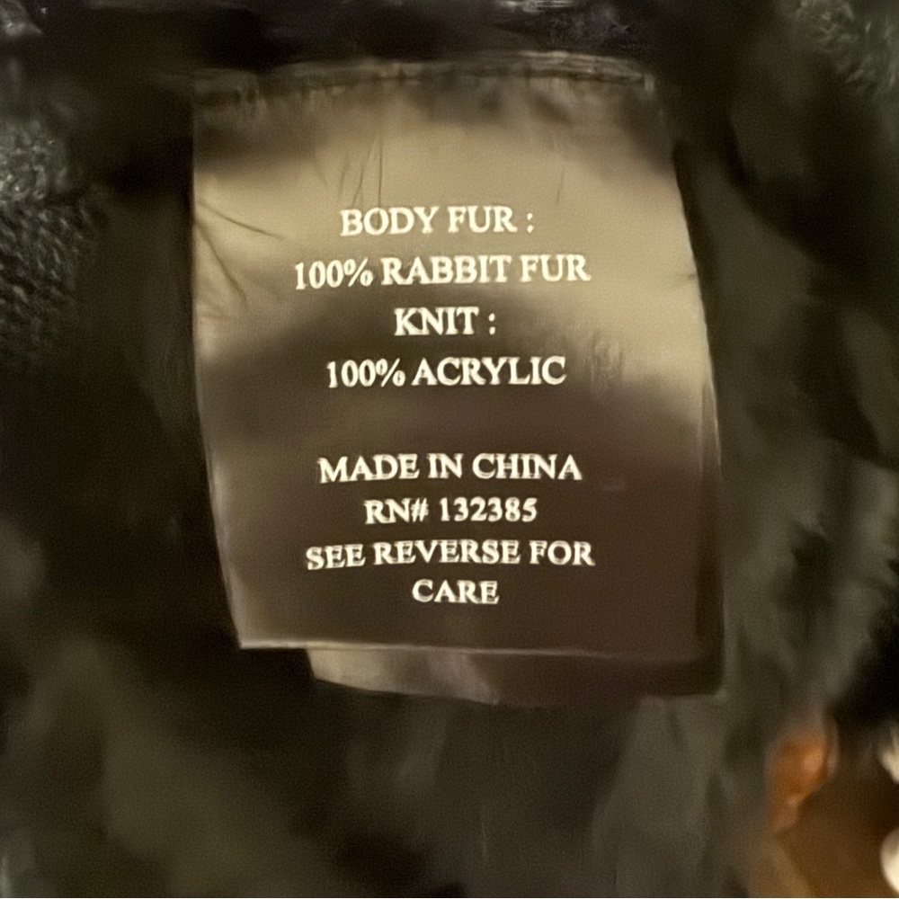 Elegant Black Rabbit Fur Coat - Picture 2 of 5